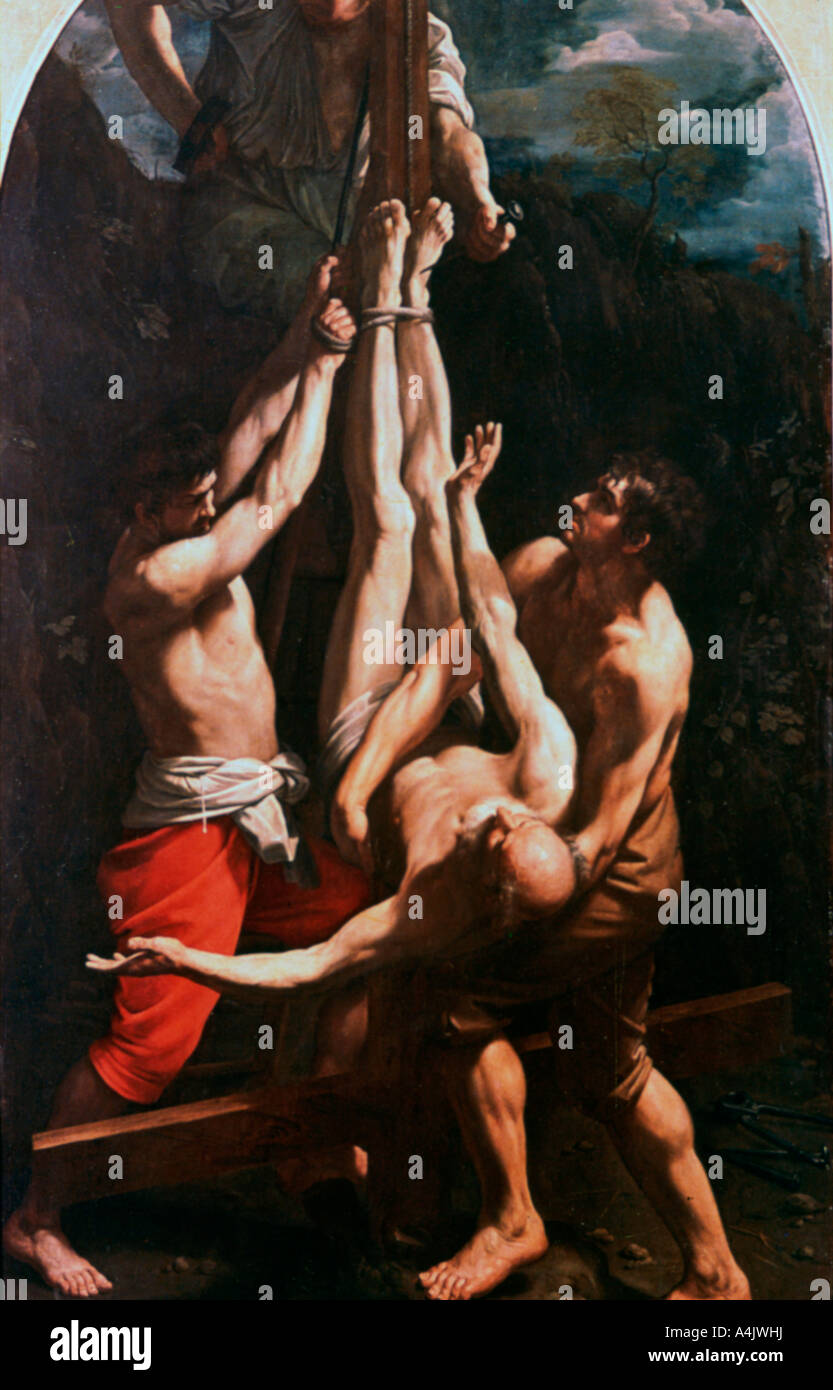 Crucifixion de Saint Pierre", c1600-1642. Artiste : Guido Reni Banque D'Images