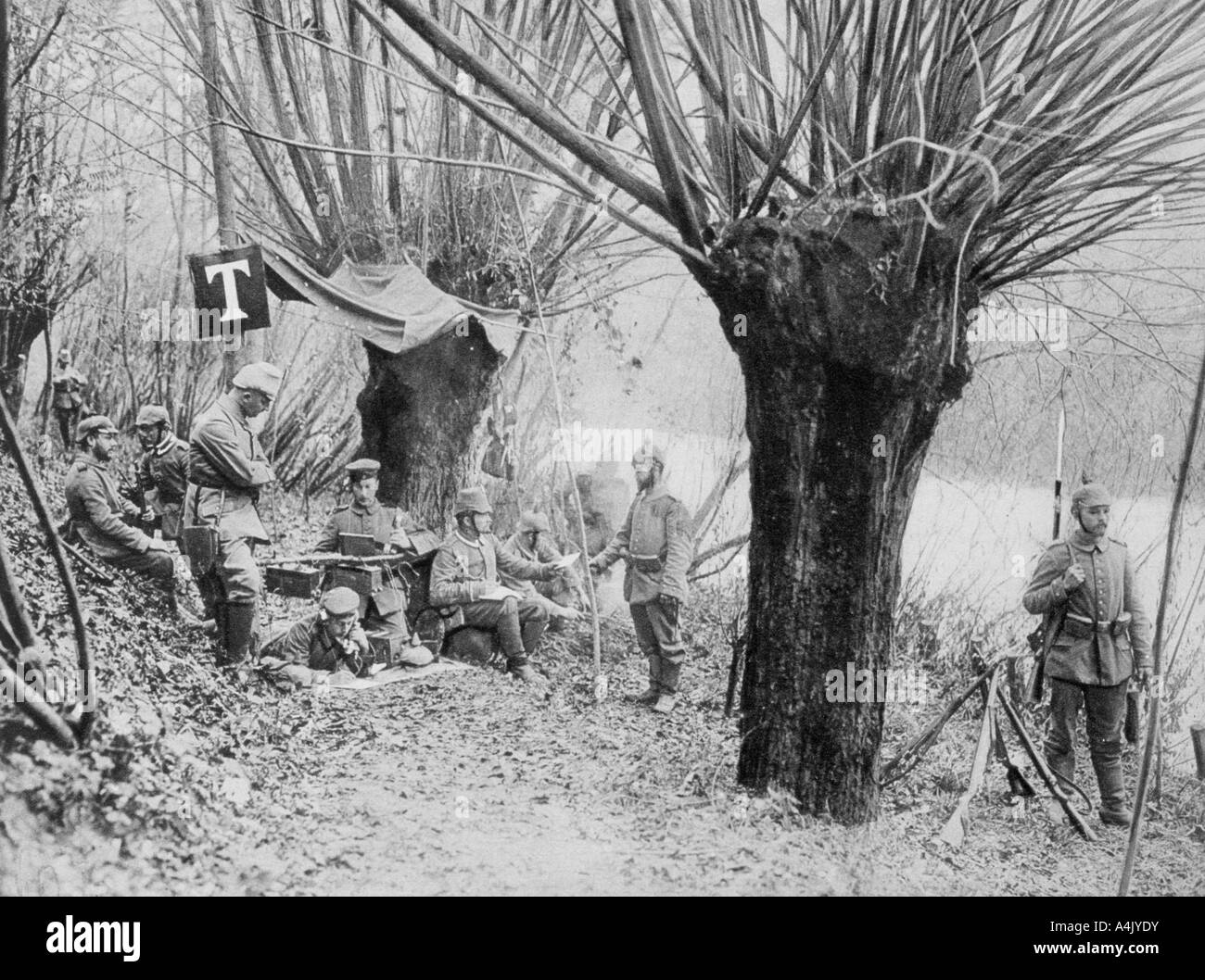 Téléphone de campagne allemand, Aisne, France, la Première Guerre mondiale, 1915. Artiste : Inconnu Banque D'Images