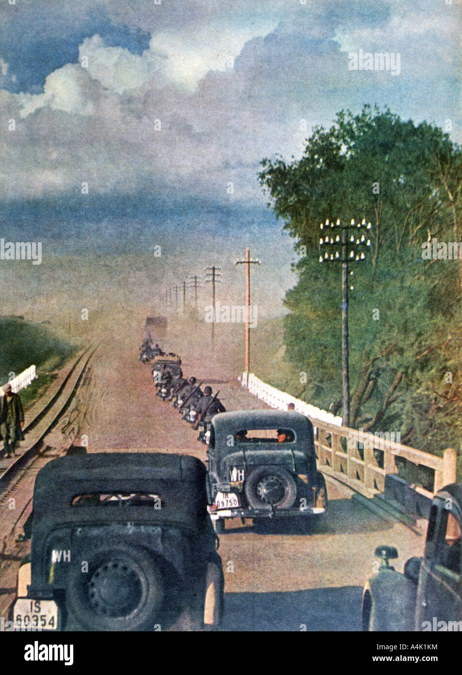 La voie de l'offensive allemande, la Russie, 1942. Artiste : Inconnu Banque D'Images