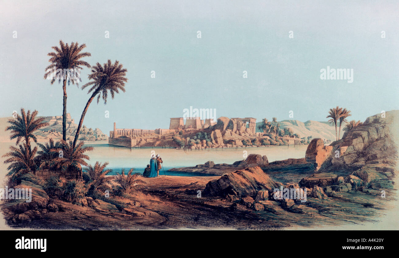 'Philae', l'Égypte, 1842-1845. Artiste : E Weidenbach Banque D'Images