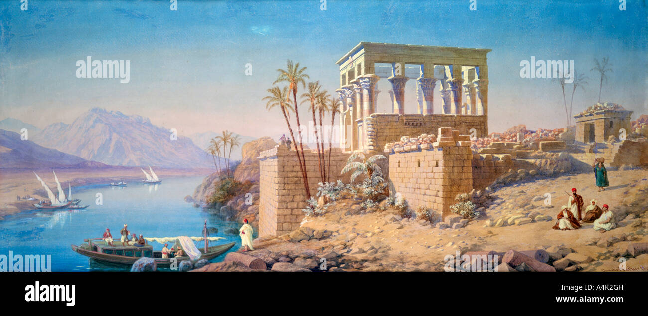 'Philae', l'Egypte, 1863. Artiste : Charles Emile de Tournemine Banque D'Images