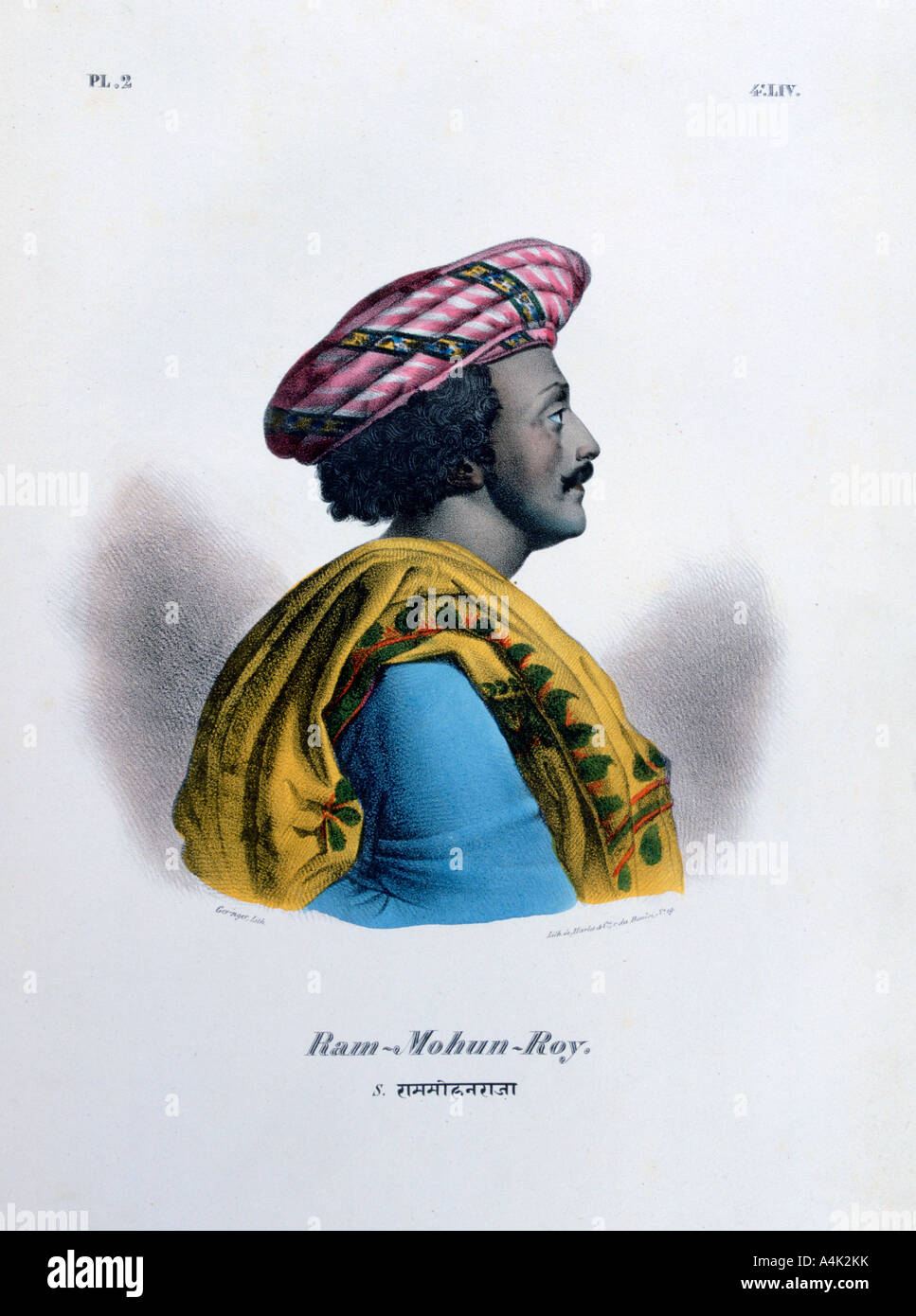 Ram Mohan Roy, fondateur du Brahmo Samaj, 1828. Artiste : Marlet et Cie Banque D'Images