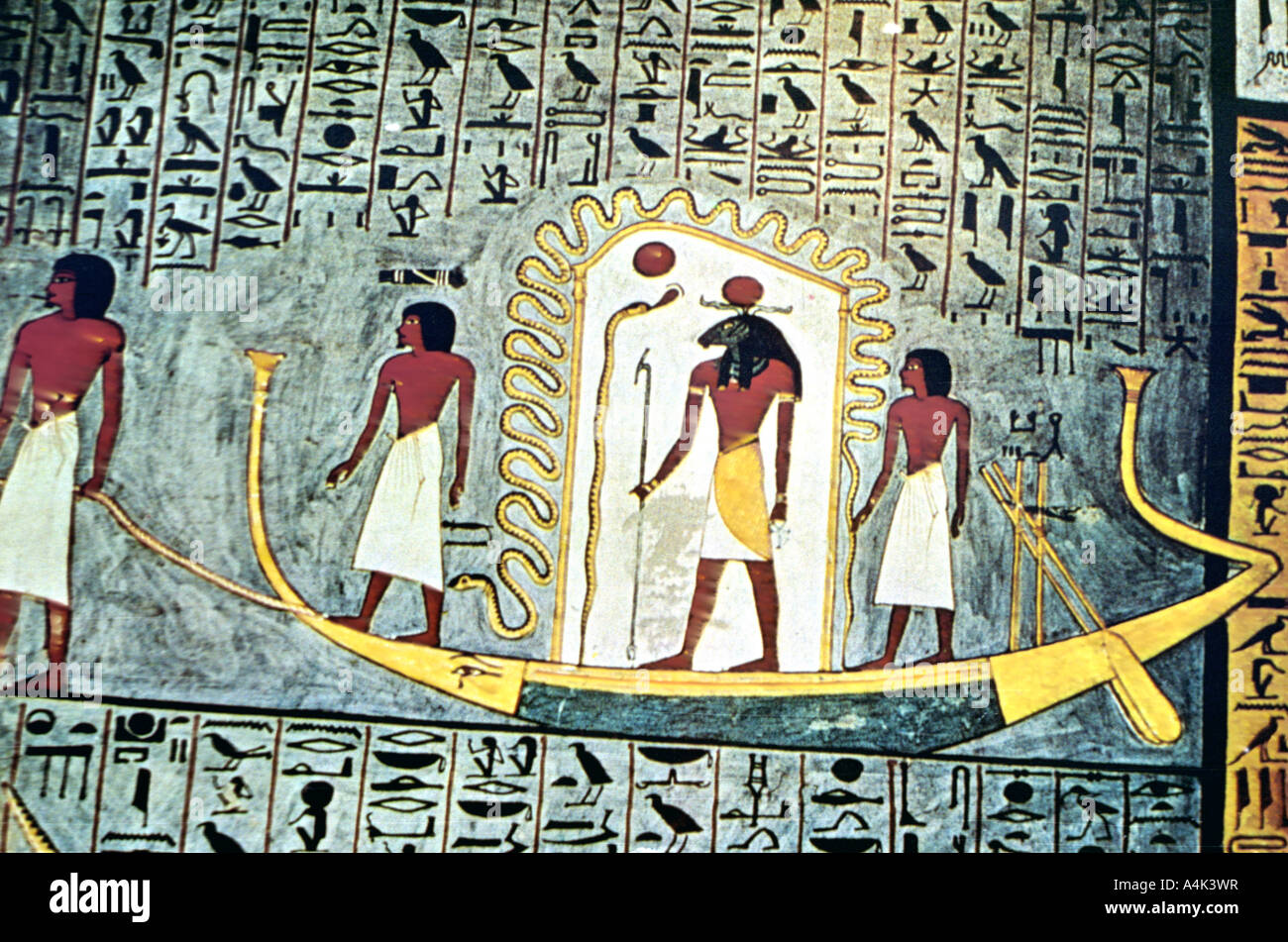 Le Dieu Soleil Ra, artiste de scène Bateau : Inconnu Banque D'Images