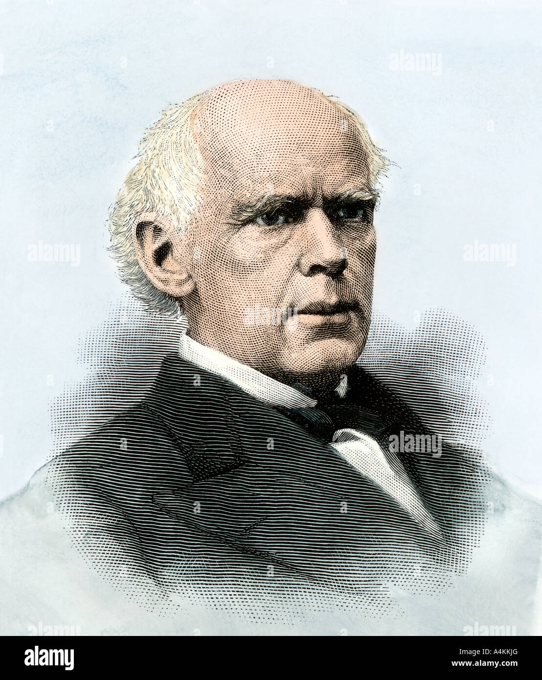 Salmon P. Chase juge en chef de la Cour suprême des États-Unis 1864 à 1873. La gravure à la main, Banque D'Images