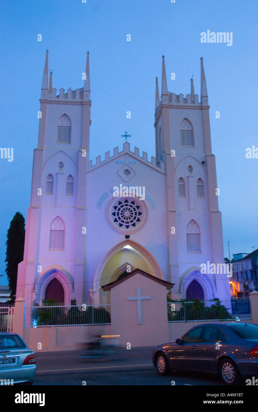 L'église de Saint François-Xavier à Malacca construit en 1849 Banque D'Images