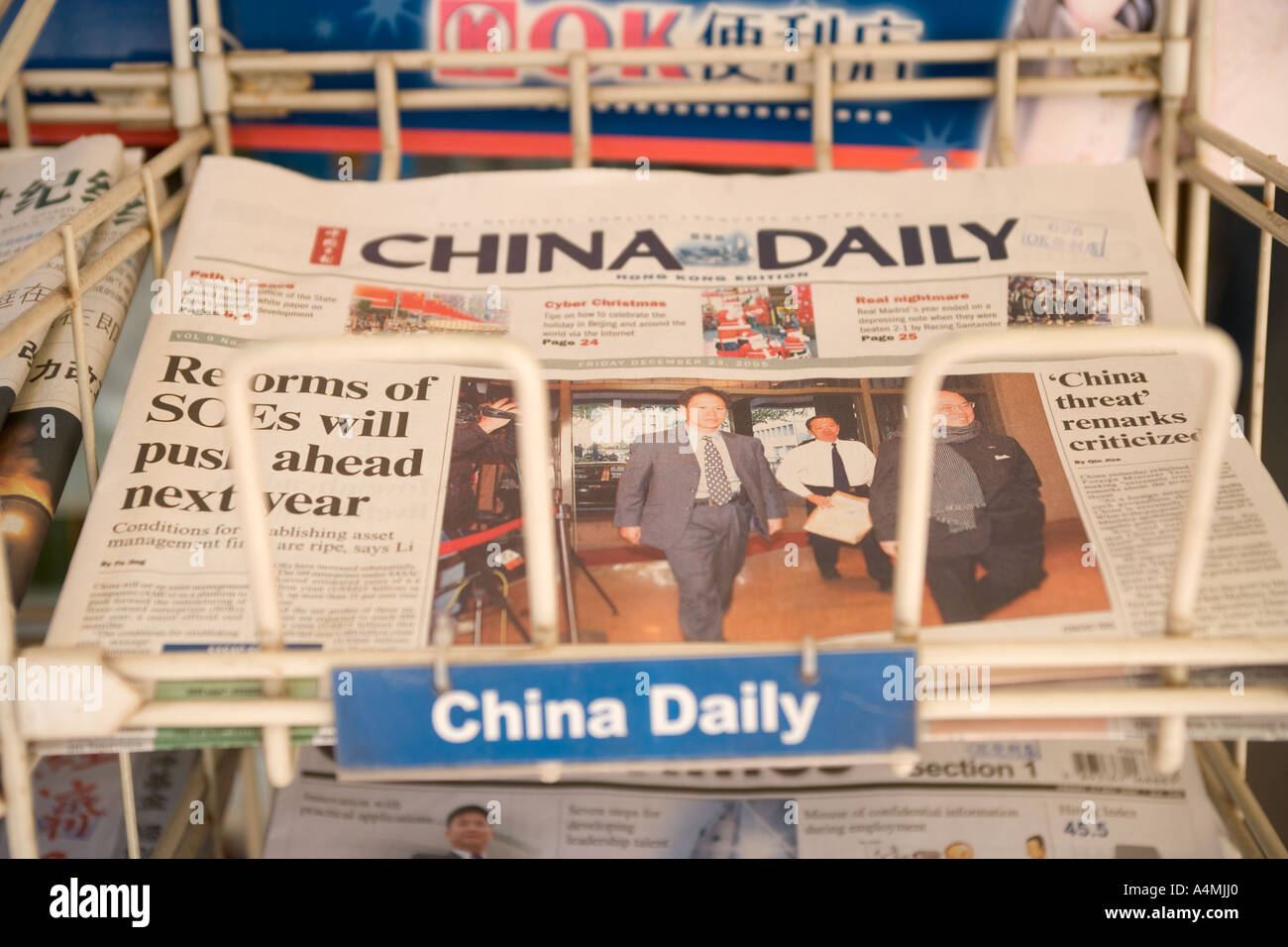 China Daily Newspaper Edition de Hong Kong Hong Kong Banque D'Images