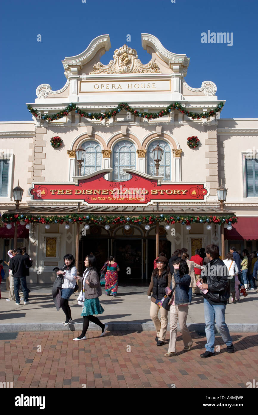 L'histoire de Disneyland Opera House, rue Main Disneyland Hong Kong Banque D'Images