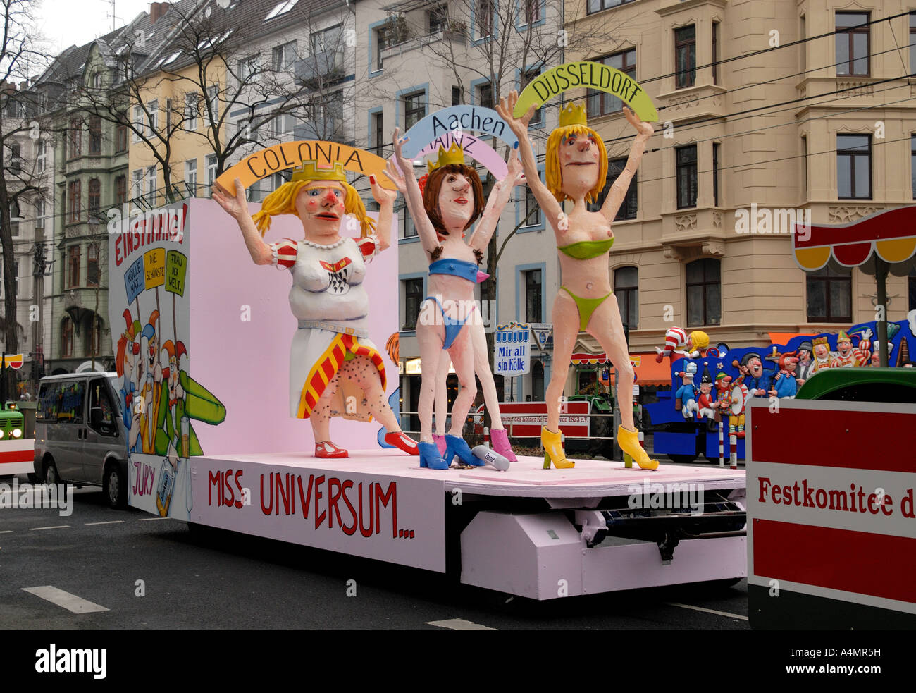 Flotteur carnaval de Cologne, en Allemagne. Banque D'Images