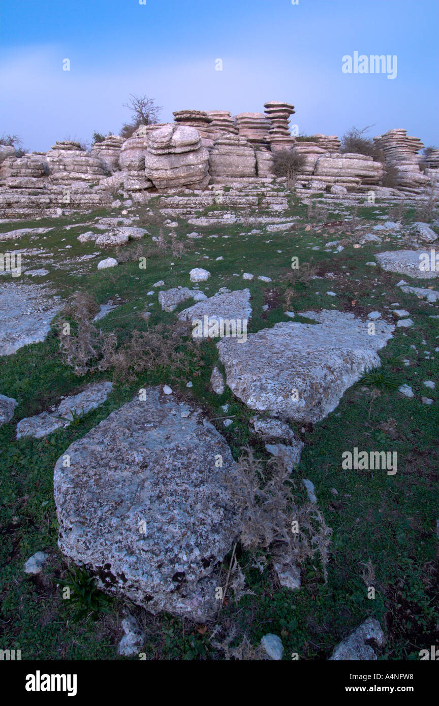 Zone d'intérêt géologique du Torcal de Antequera Málaga Espagne El Tornillo la vis Banque D'Images