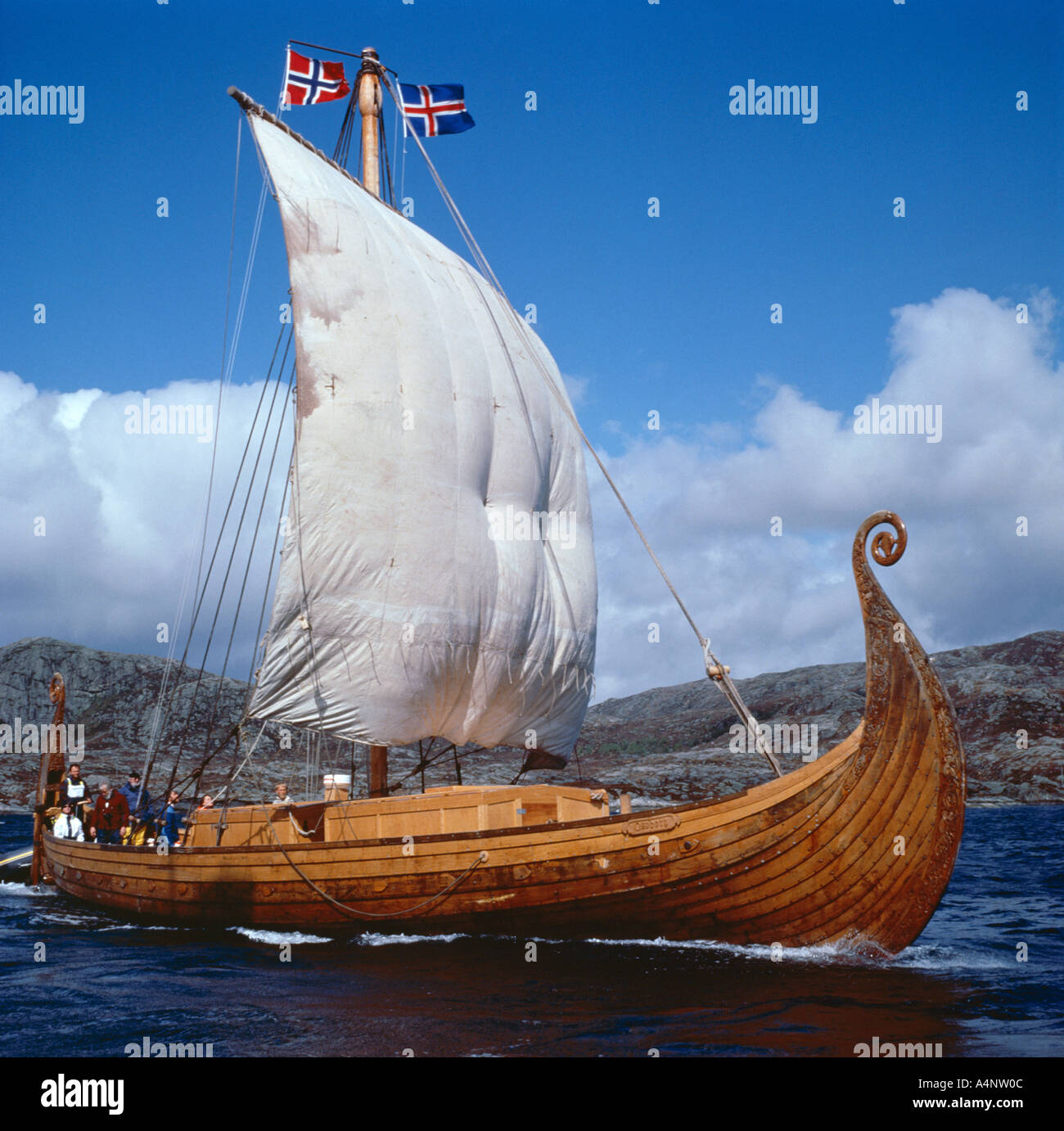 Bateau viking Oseberg réplique Norvège Norvège Scandinavie Europe de l'Ouest Banque D'Images