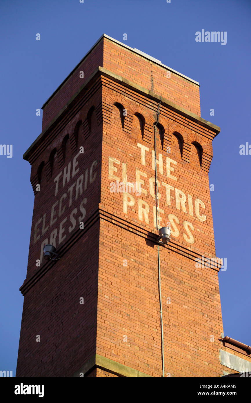 Presse électrique, développement de la Place du Millénaire, Leeds, West Yorkshire, England, UK Banque D'Images