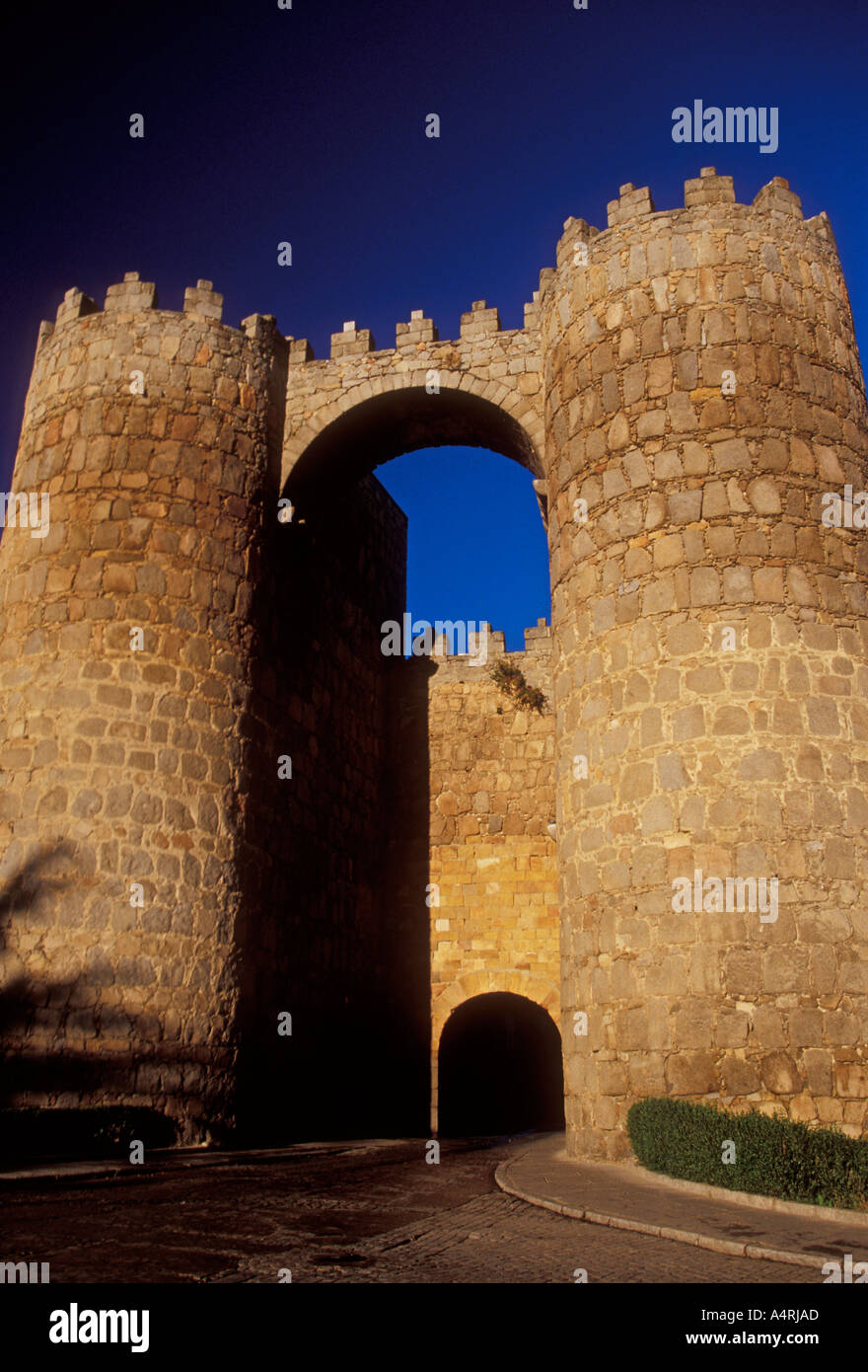 Puerta de San Vicente, San Vicente, porte de ville fortifiée médiévale, ville d'avila, Avila province, Castille et Leon, Espagne, Europe Banque D'Images