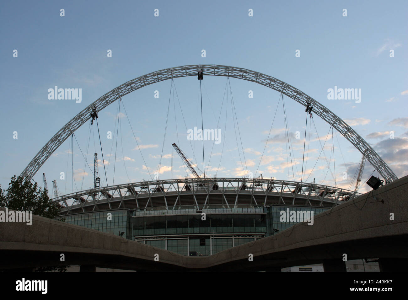 La façon de Wembley Wembley Arch durant la construction Banque D'Images