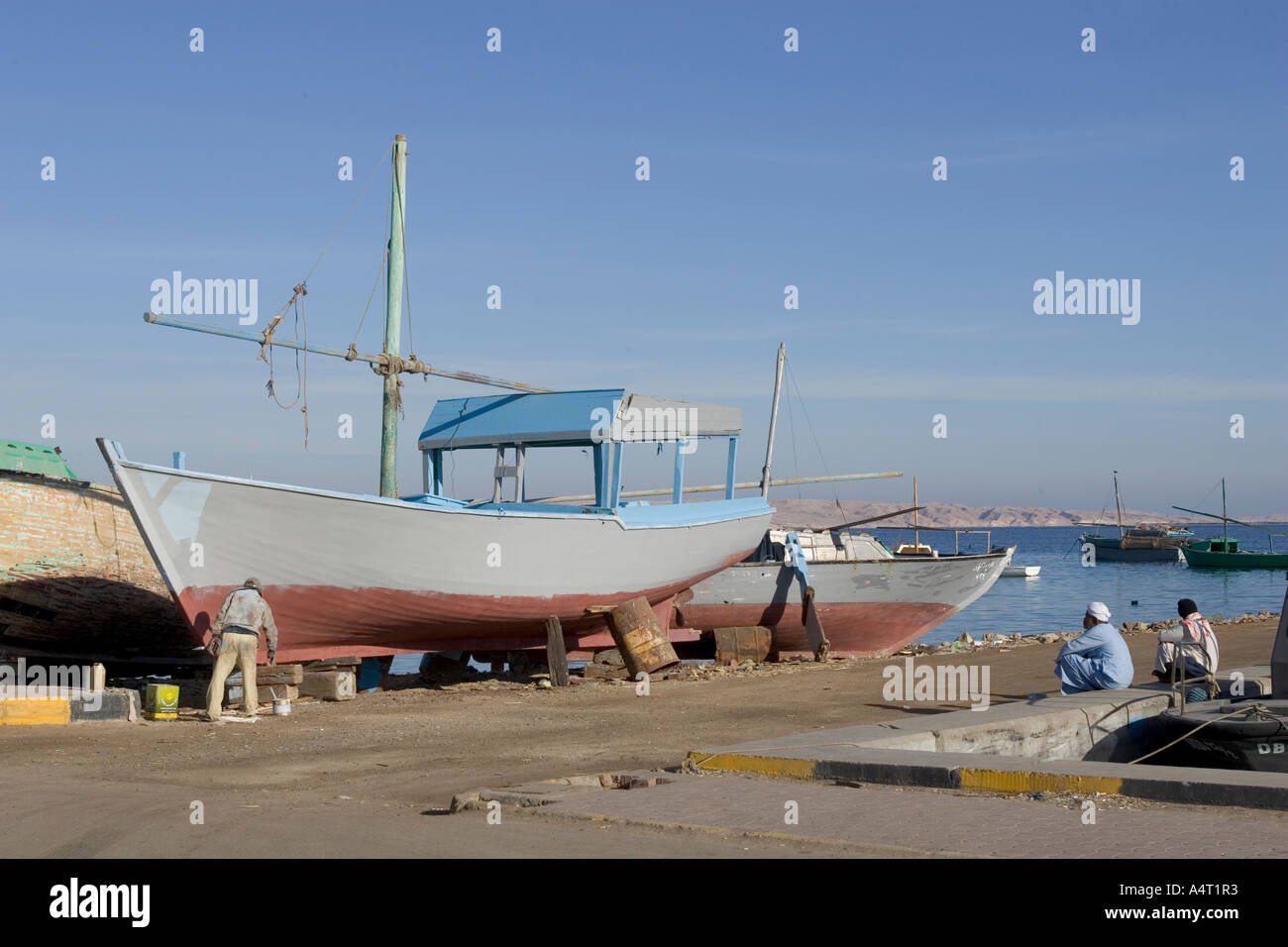 Bateau en bois en construction Banque D'Images
