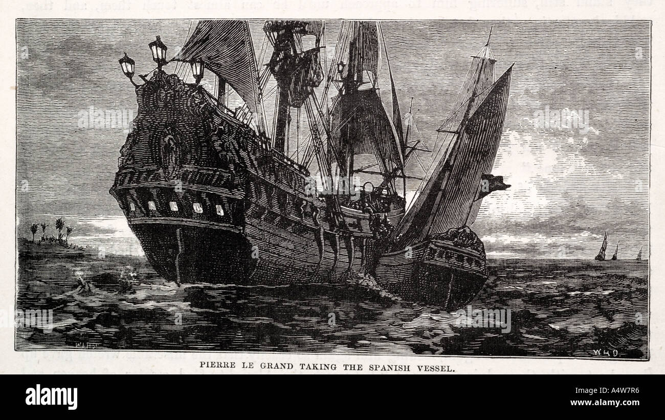 Pierre le grand navire espagnol capture galion bateau sail stern lantern guerre lutte lutte mer vague côte maritime maritime saisir nautic Banque D'Images