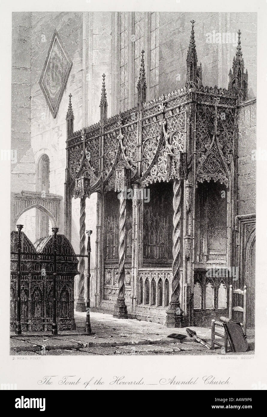 L'intérieur tombeau église cathédrale Notre Dame St Philip Howard Sussex Arundel Angleterre chrétienne gothique UK Royaume-Uni GB Grande Brit Banque D'Images