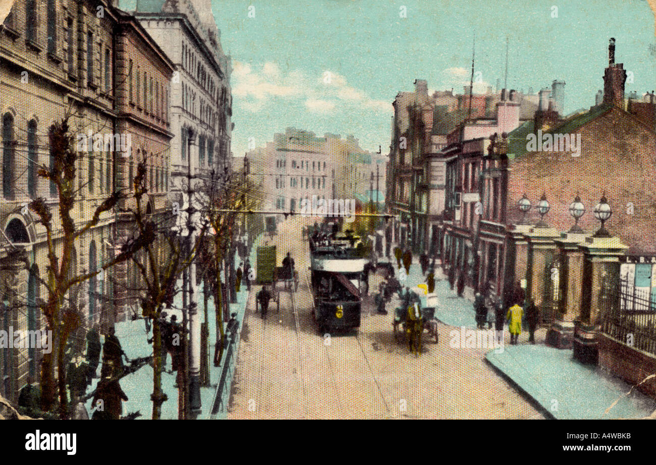 Carte postale de Commercial Road Portsmouth Hampshire UK autour de 1910 Banque D'Images