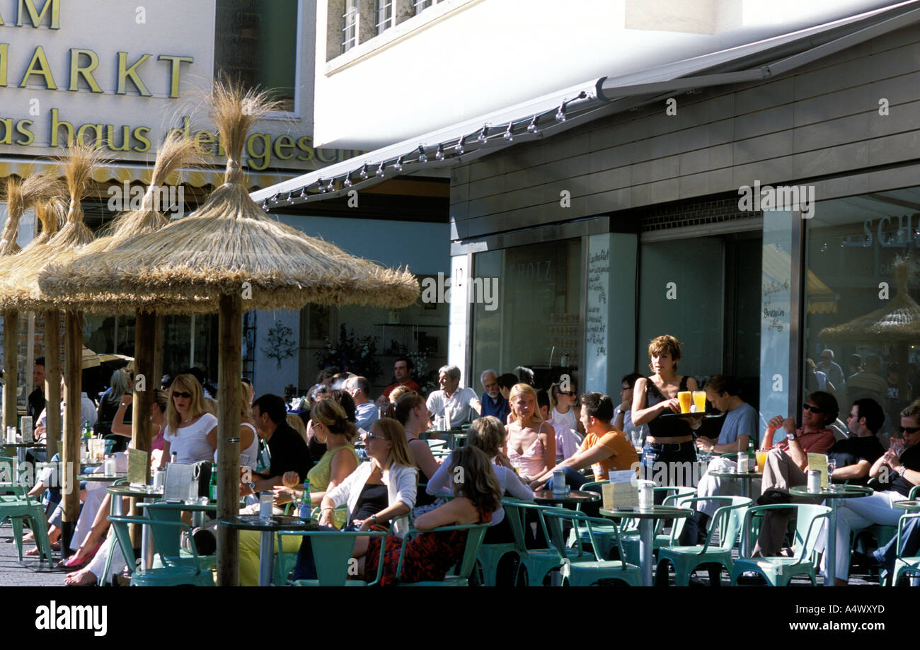 Café Restaurant Scholz sur la marché Baden Wuerttemberg Stuttgart Allemagne Banque D'Images