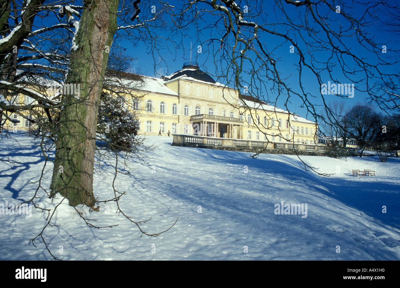Château de Hohenheim en hiver Baden Wuerttemberg Stuttgart Allemagne Banque D'Images