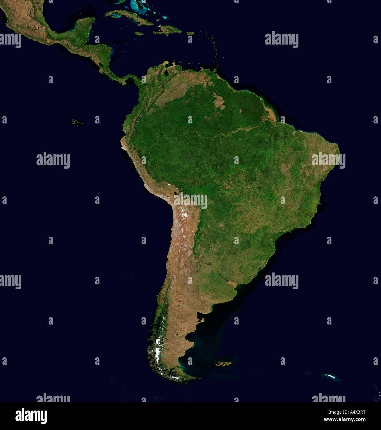 L'Amérique latine et d'optimisation de la nouvelle version d'une image originale de télédétection de la NASA Banque D'Images