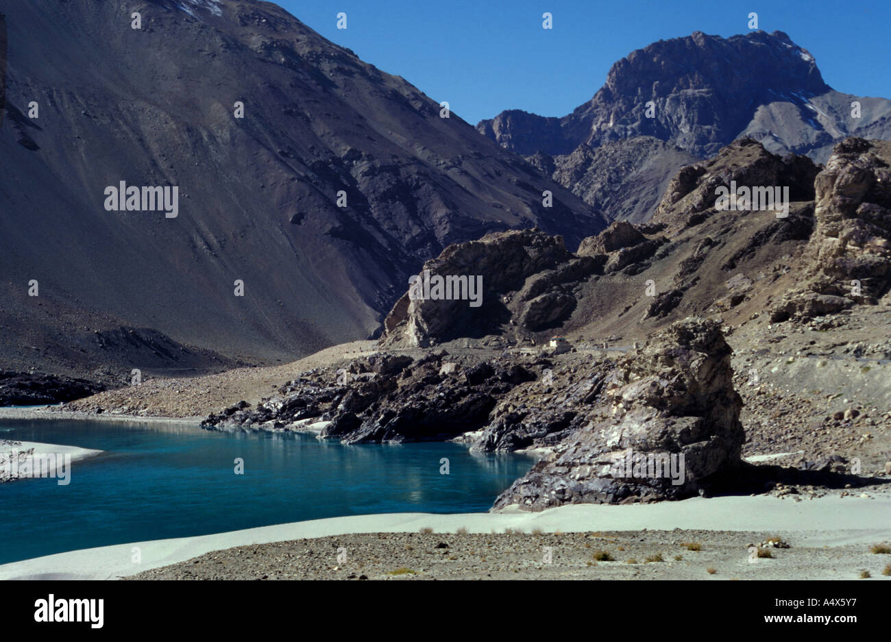 River à Leh Ladakh Jammu Cachemire Banque D'Images