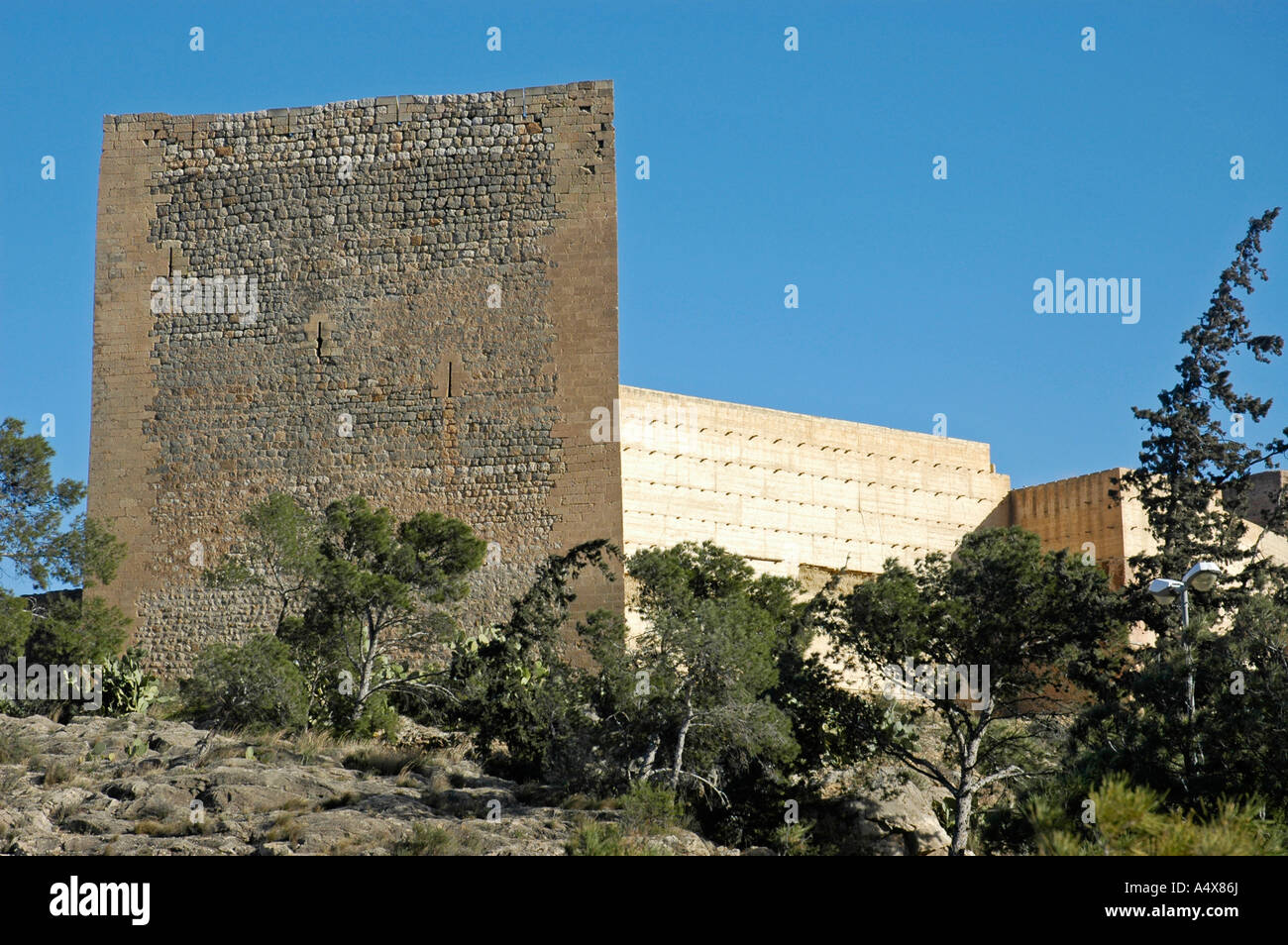 Forteresse maure, Castillo de la Mola, Novelda, Alicante, Costa Blanca, Espagne Banque D'Images