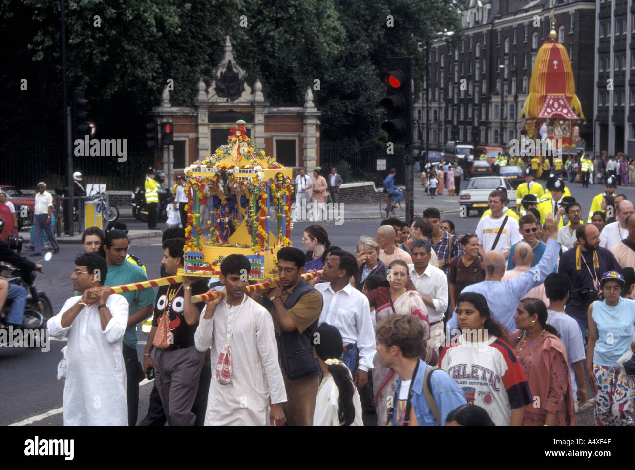 HINDISME Rathayatra procession à Londres Banque D'Images