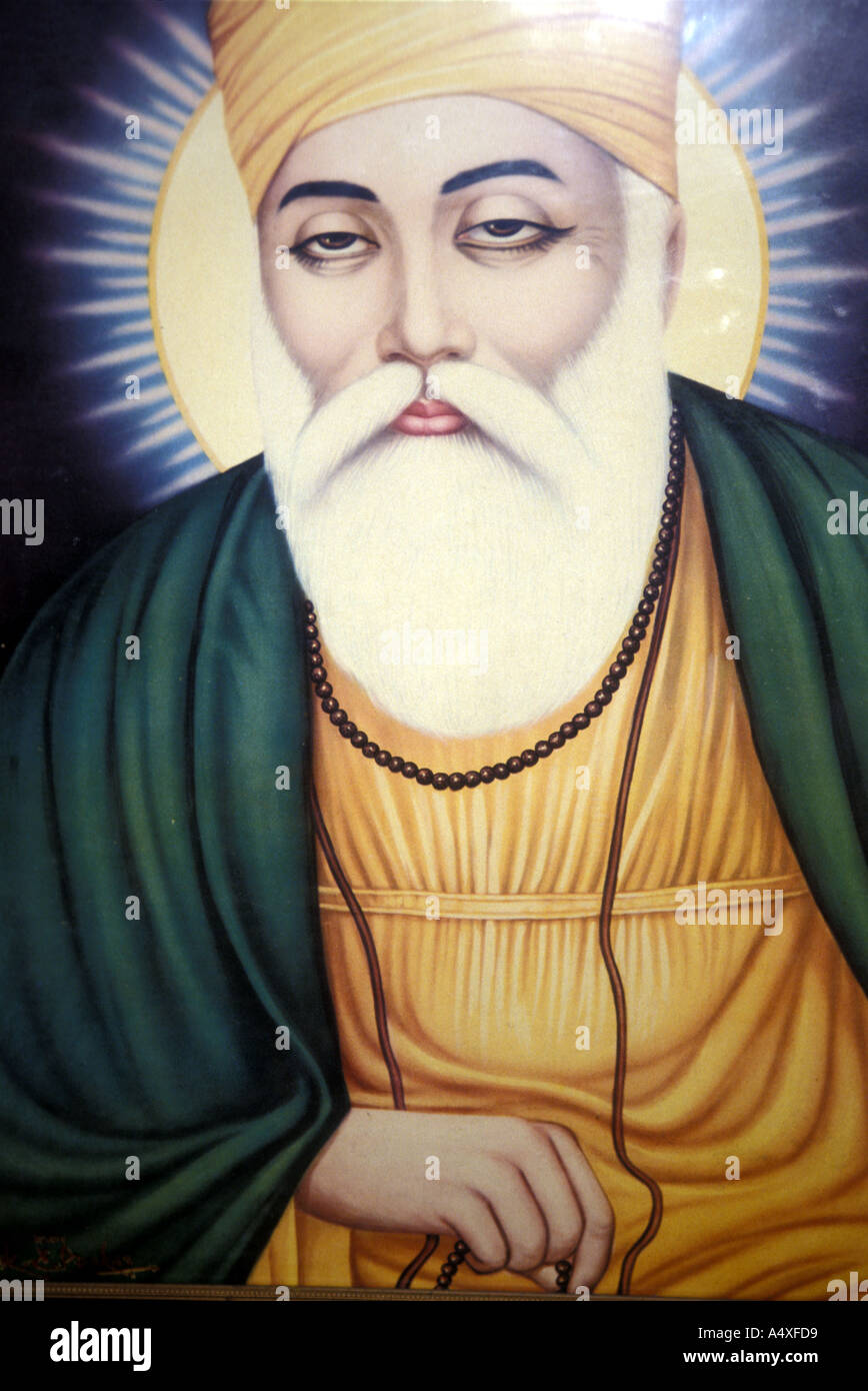 SIKH Guru Nanak, fondateur du Sikhisme (1469-1539). Né à Nankana Sahib dans ce qui est aujourd'hui le Pakistan Banque D'Images