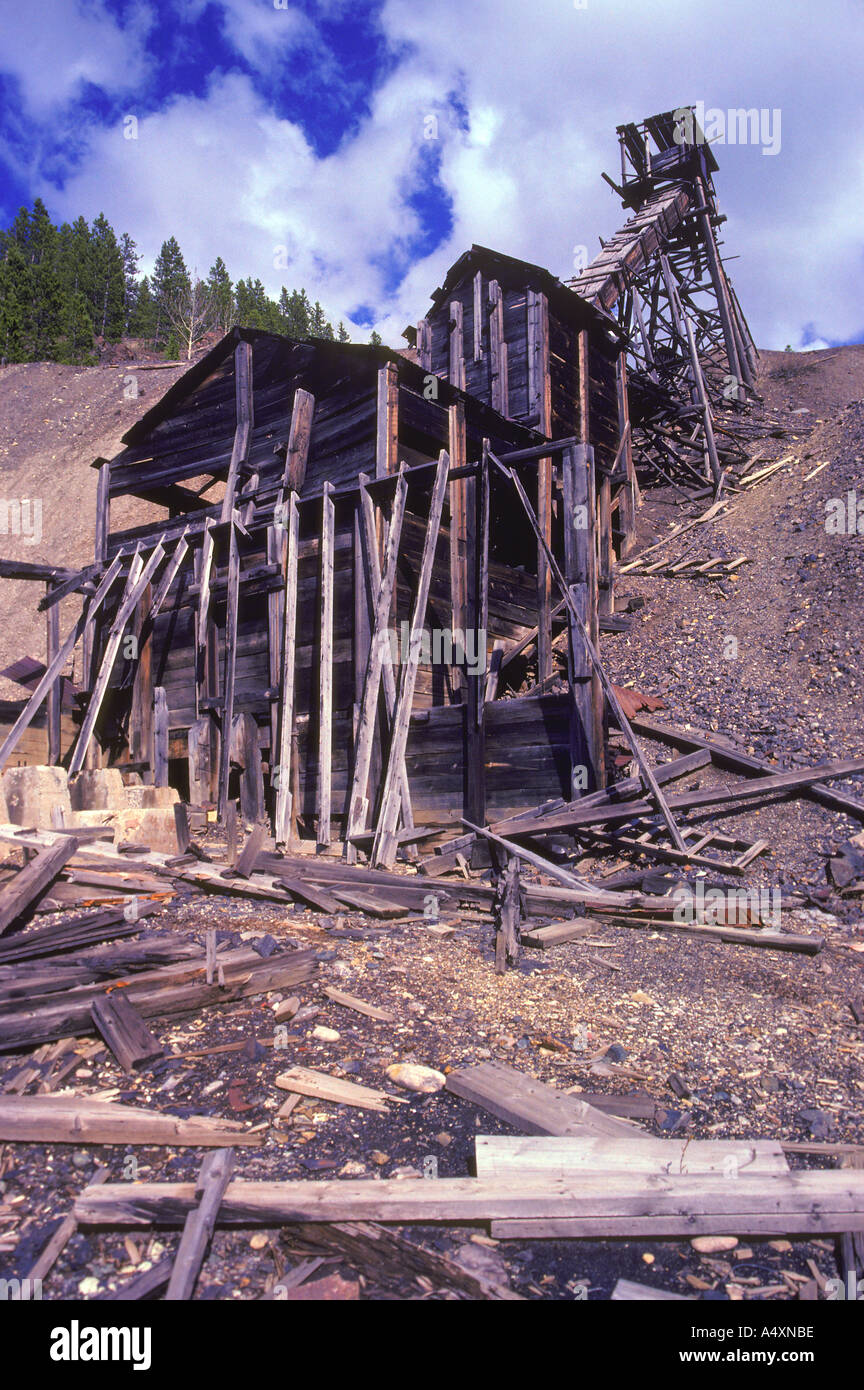 Ancienne mine d'argent abandonnée Neihart Montana USA Banque D'Images