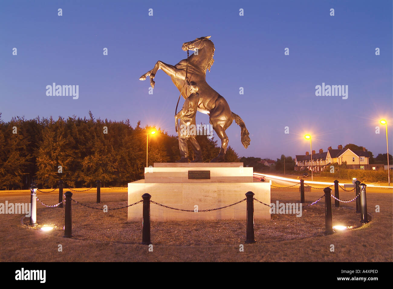 L'étalon Newmarket Newmarket Suffolk Angleterre Royaume-uni statue Banque D'Images