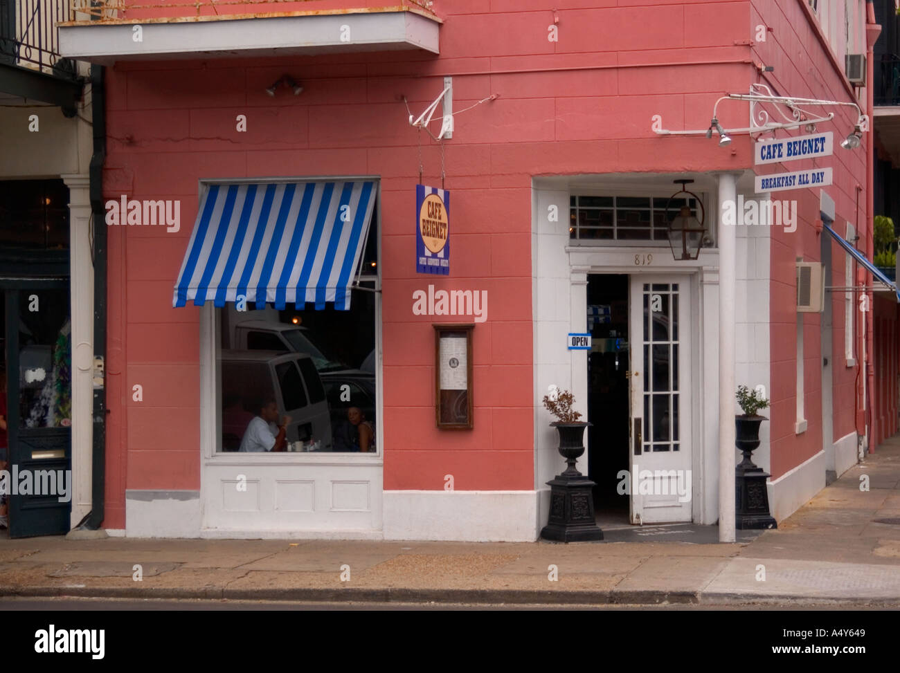 Cafe Beignet au quartier français de la Nouvelle Orléans LA USA Banque D'Images