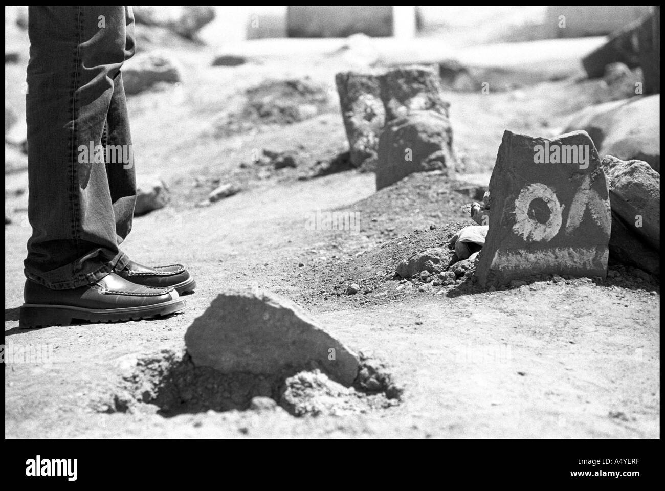 Nameless, numérotées de tombes de personnes exécutées, Kirkouk Banque D'Images
