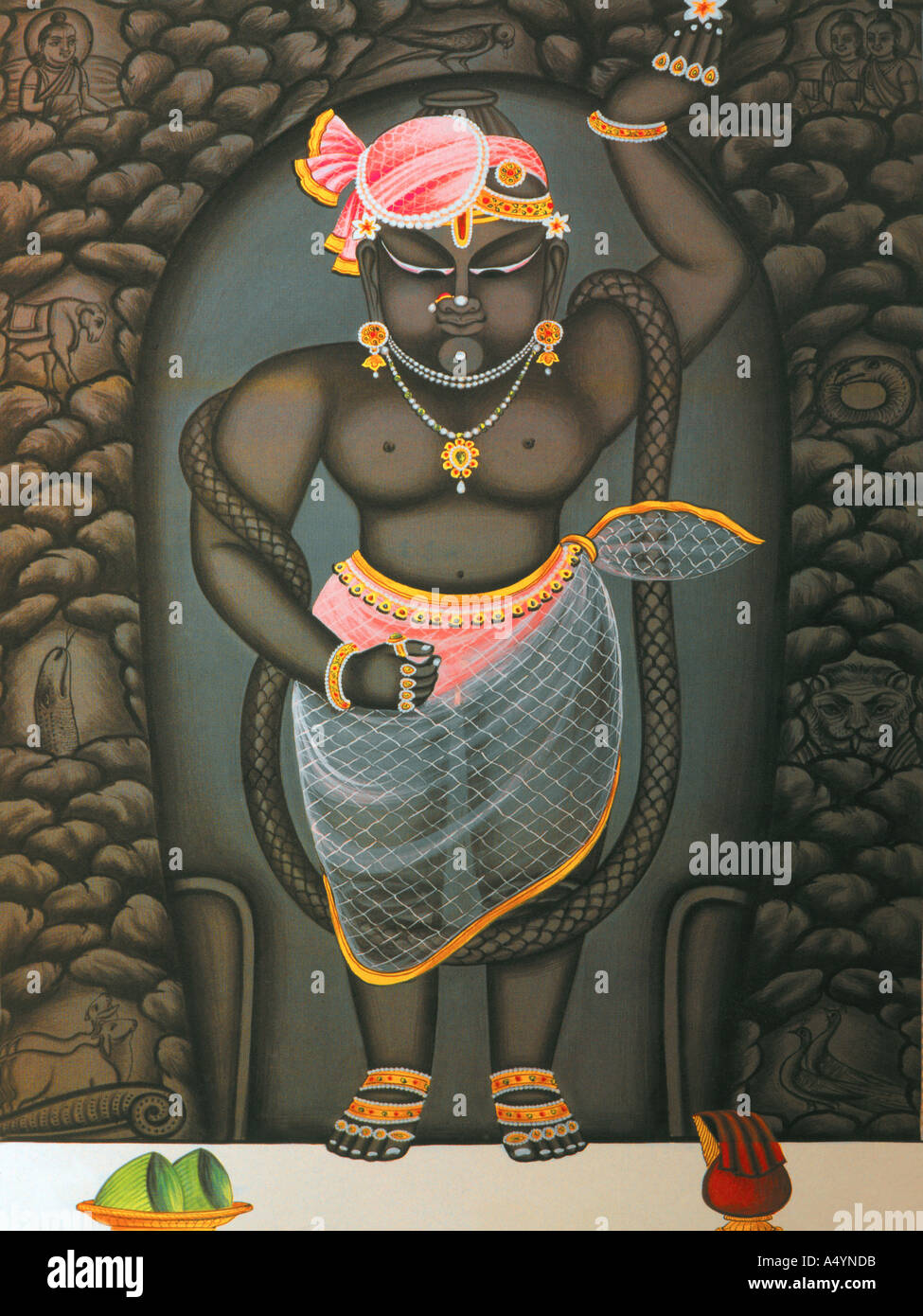 Un Shreenathji Forme du Seigneur Krishna Banque D'Images