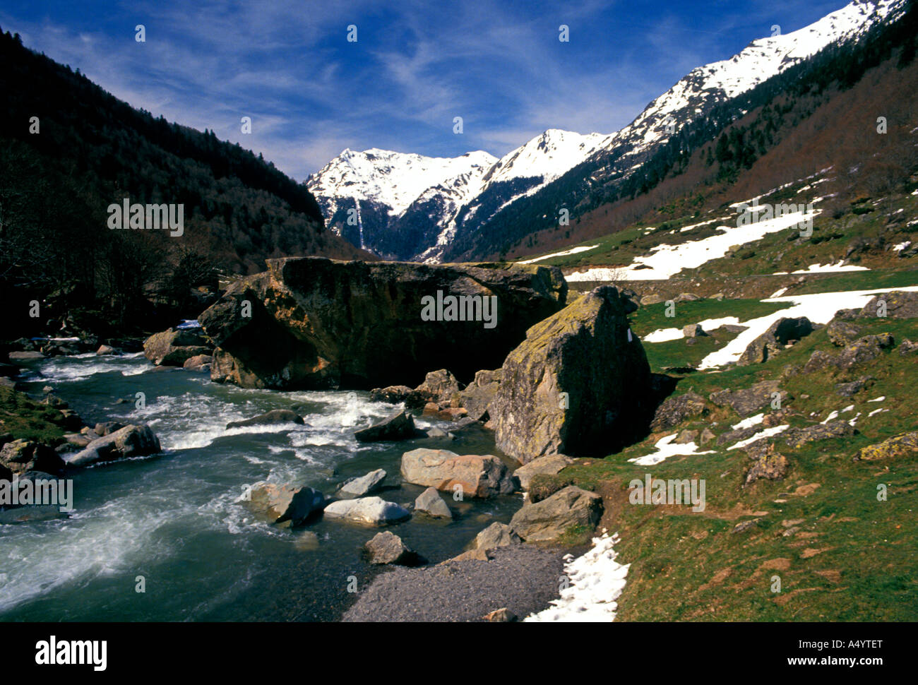 Paysage de montagne, montagne, paysage, montagnes des Pyrénées, près de Col du Pourtalet, Parc National des Pyrénées, France, Europe Banque D'Images