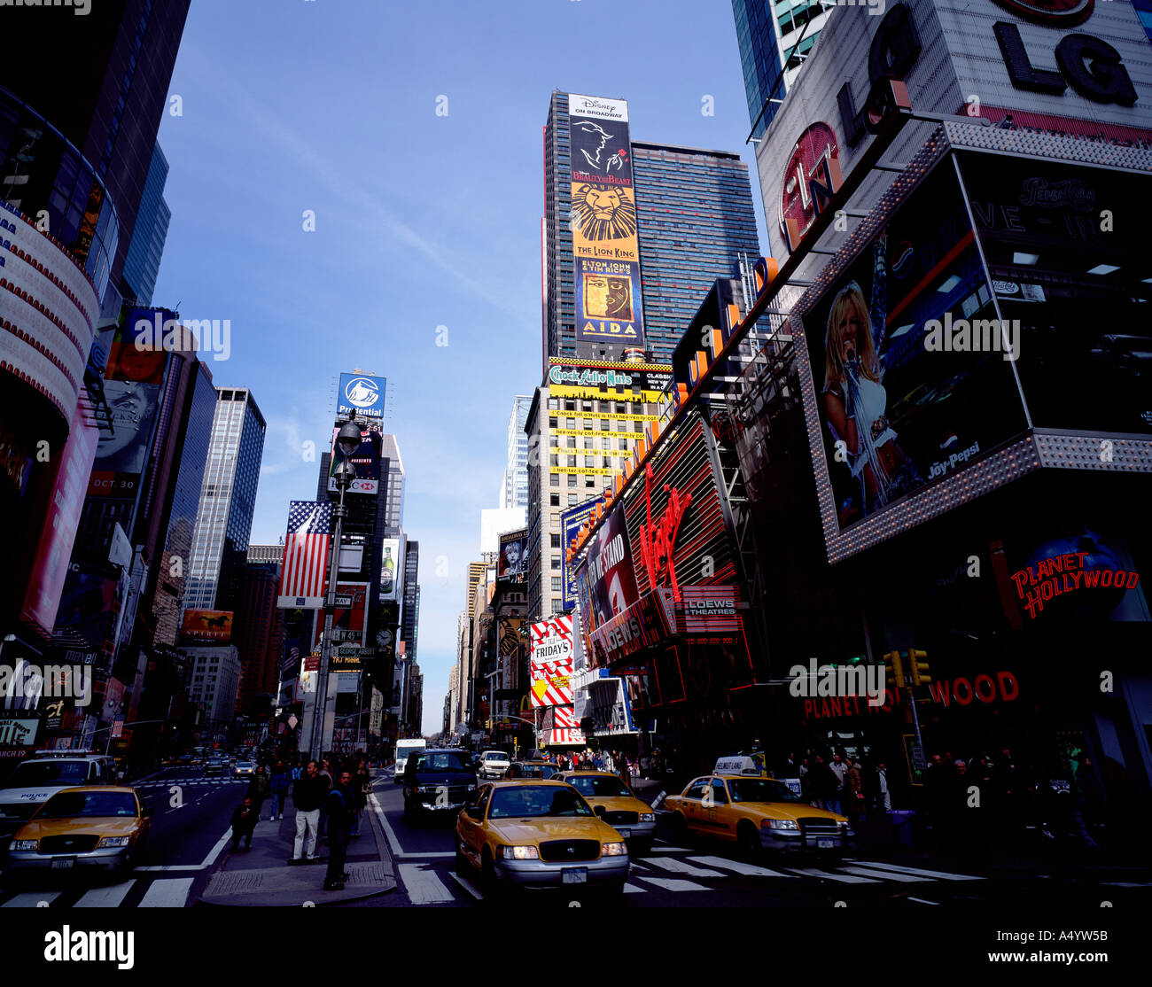 Times Square, le Planet Hollywood, New York, USA Banque D'Images