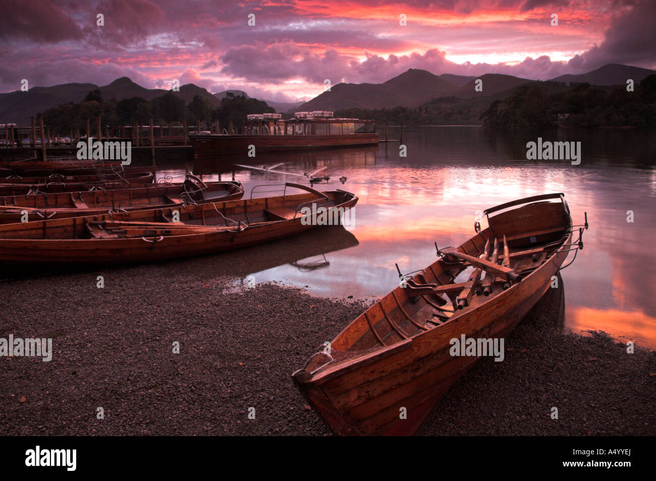 Phase d'atterrissage, Derwent Water, Keswick Banque D'Images