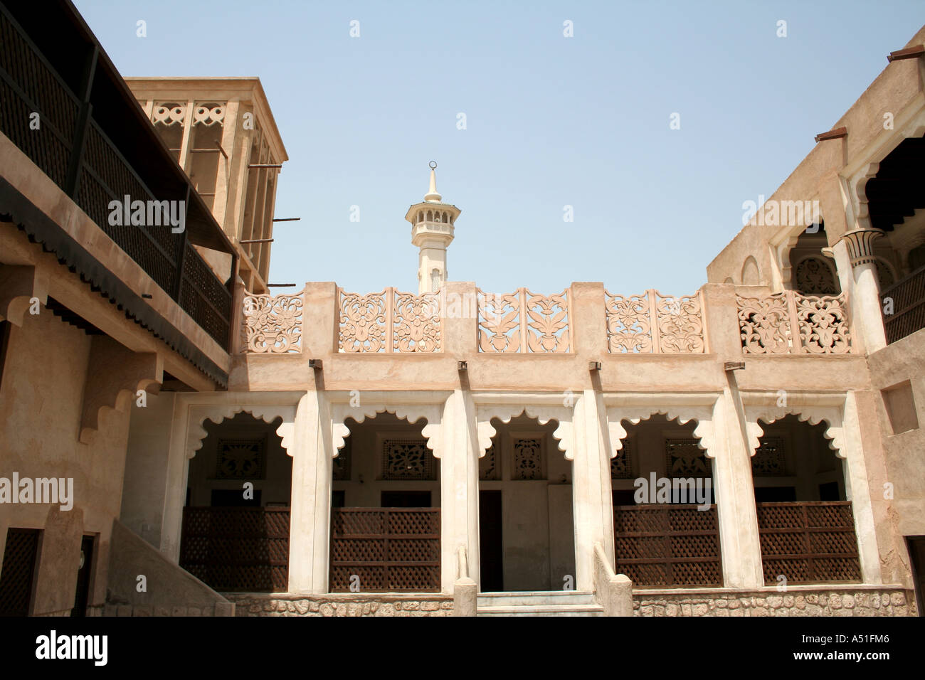 Dubaï, Émirats arabes unis, Émirats arabes unis, l'architecture de style ancien dans Bastikia Banque D'Images