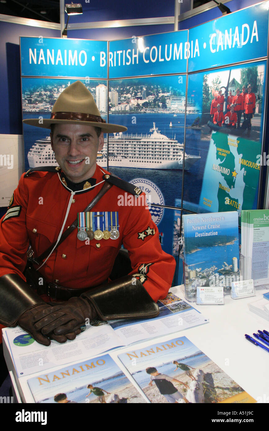 Miami Beach Florida,Centre des congrès de Miami Beach,centre,Sea Watertrade Cruise Trade show,Gendarmerie royale du Canada,les visiteurs voyagent trave Banque D'Images