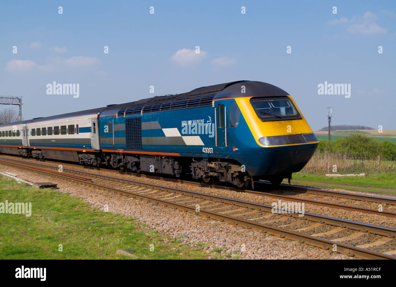 Midland Mainline train à grande vitesse TVH 125 Angleterre Northamptonshire Banque D'Images