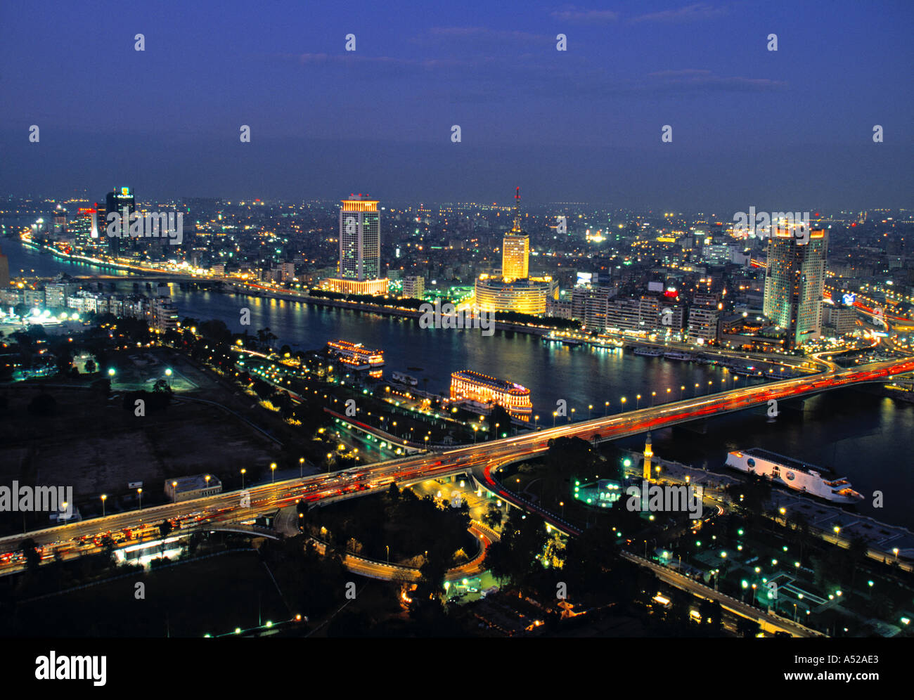 Vue depuis la Tour du Caire, Le Caire, Egypte Banque D'Images