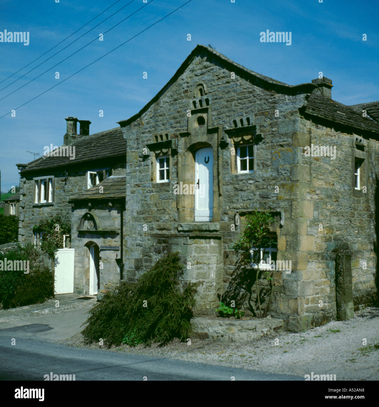 Faux mendiant Hall, village de Appletreewick, Wharfedale, Yorkshire Dales National Park, North Yorkshire, Angleterre, Royaume-Uni. Banque D'Images