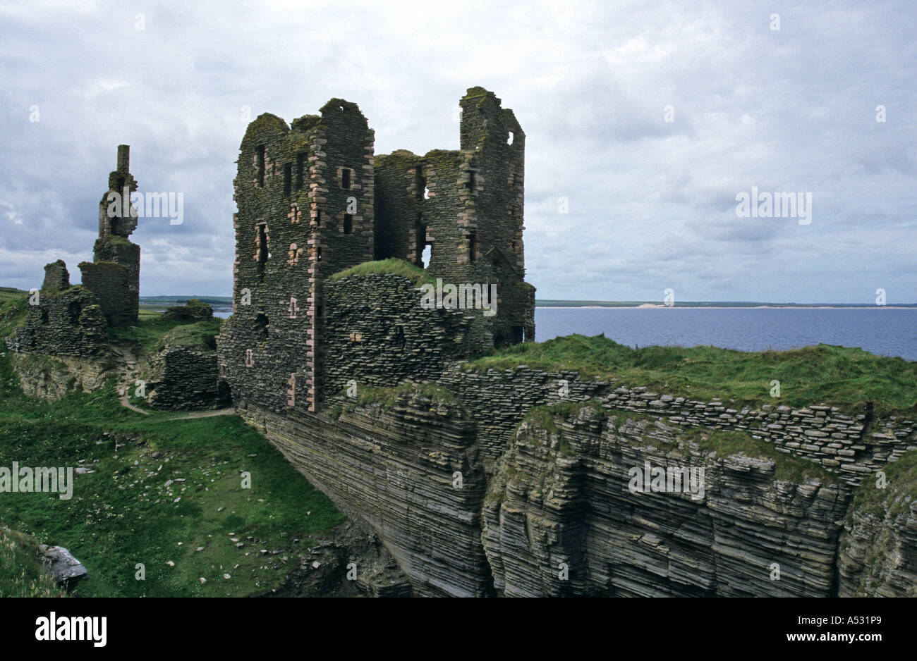Castle Sinclair à Noss Head Wick Scotland Banque D'Images
