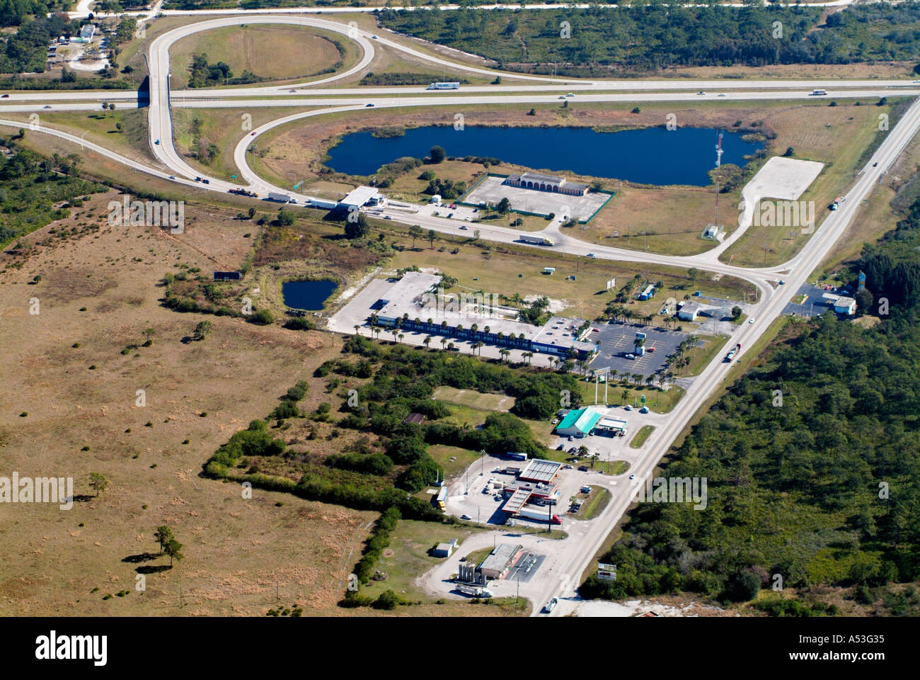 Yeehaw Junction, Florida Turnpike Osceola County Florida tpk Ronald Regan sortie autoroute Banque D'Images