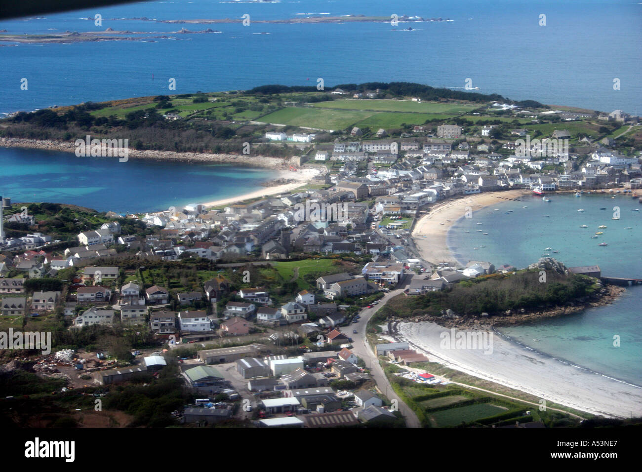 Photo aérienne de l'Isles of Scilly Banque D'Images