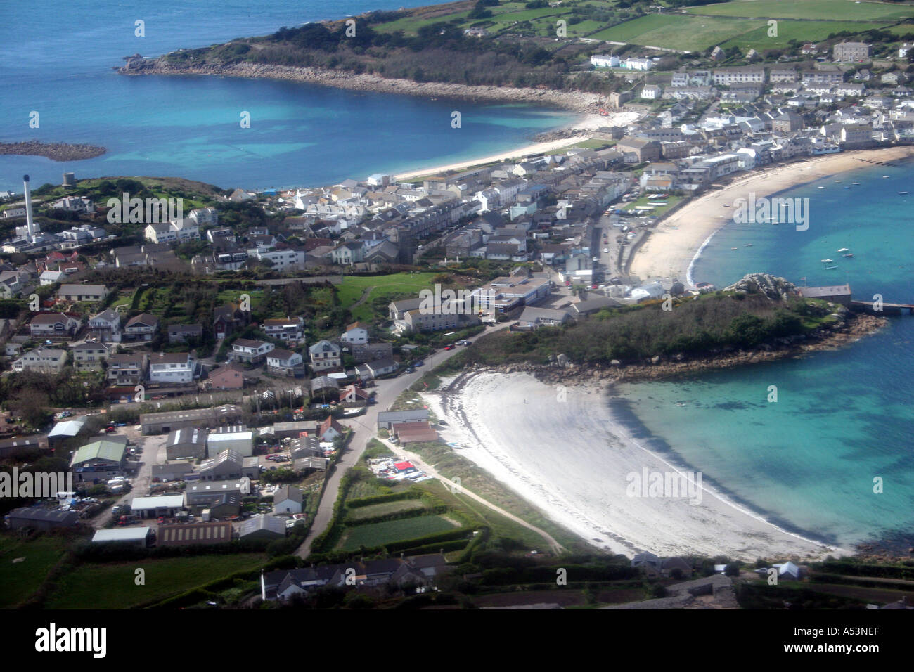 Photo aérienne de l'Isles of Scilly Banque D'Images