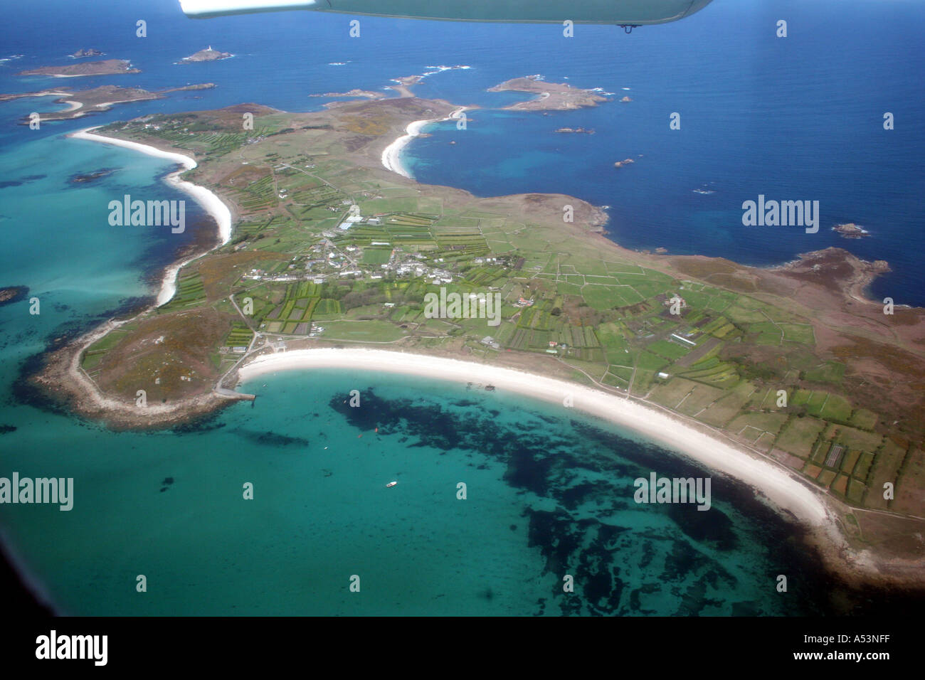 Photo aérienne de l'Isles of Scilly Banque D'Images