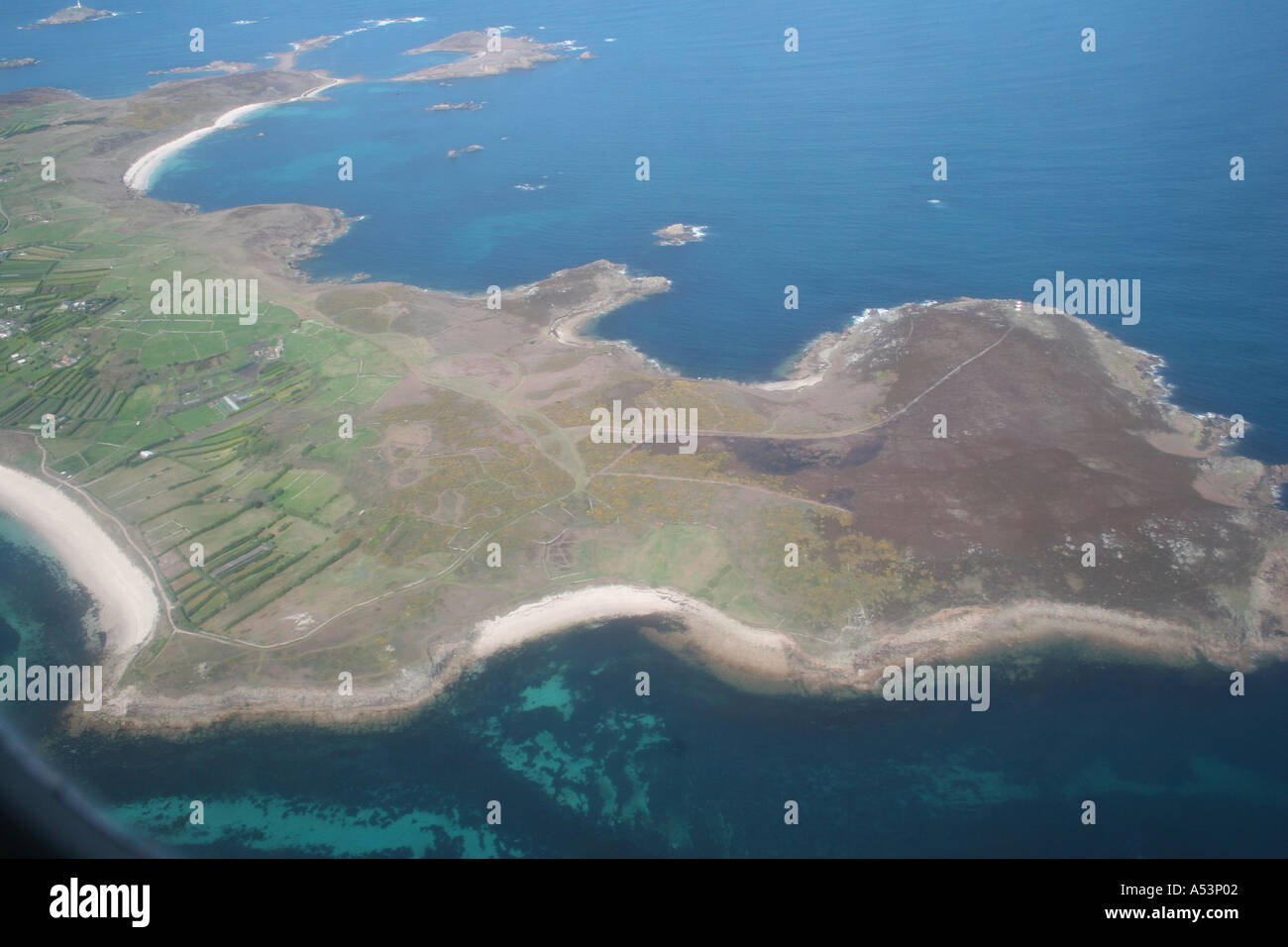 Photo aérienne de l'Isles of Scilly Banque D'Images