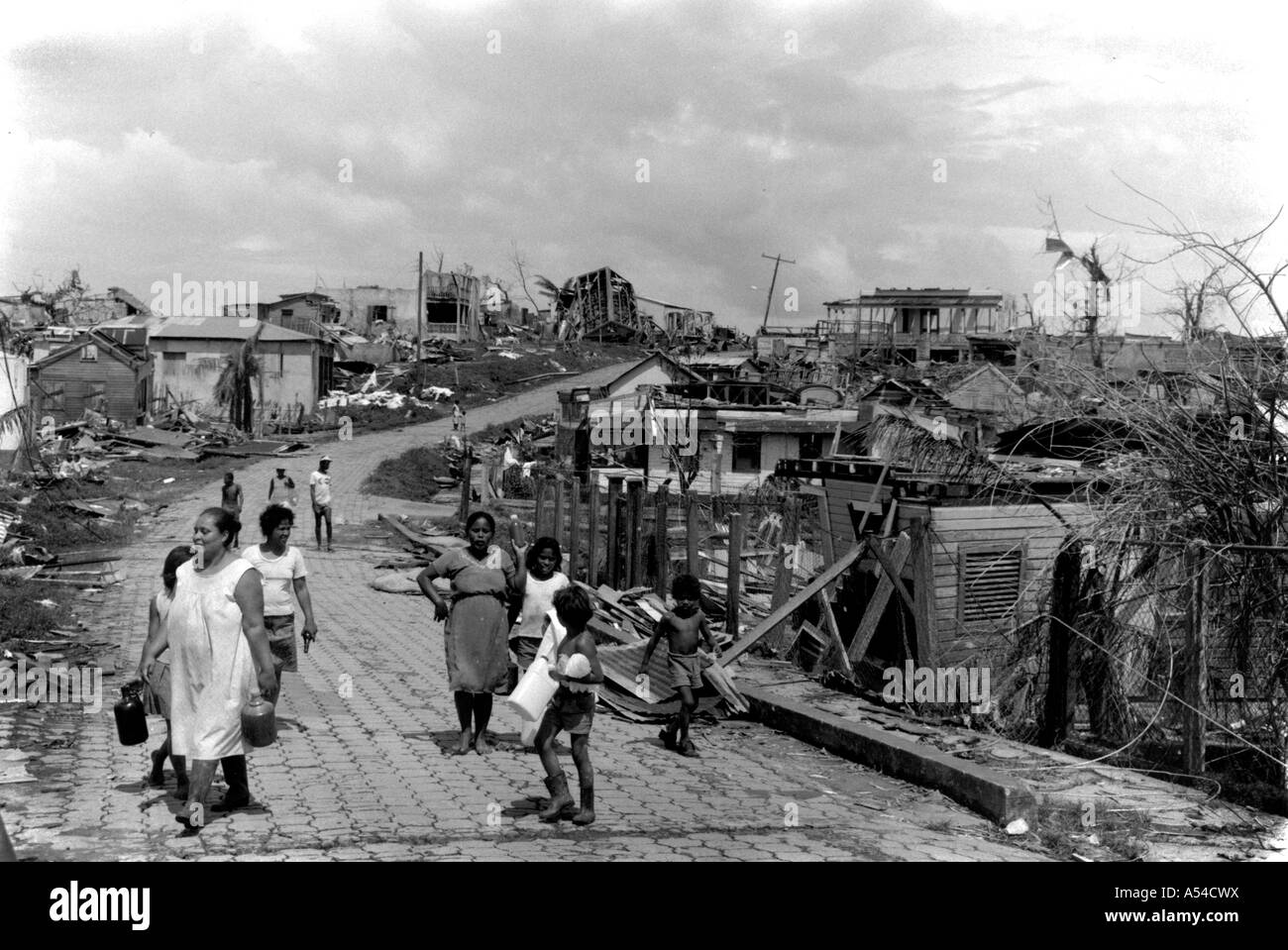 Painet hn1907 481 environnement noir et blanc bluefields nicaragua destruction ouragan au pays en développement, de pays moins Banque D'Images