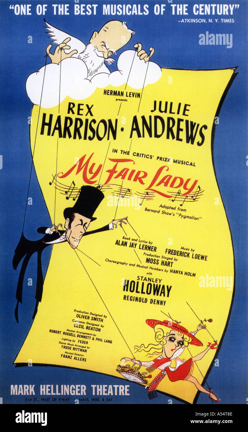MY FAIR LADY Affiche pour la production d'origine 1956 scène de Broadway Banque D'Images