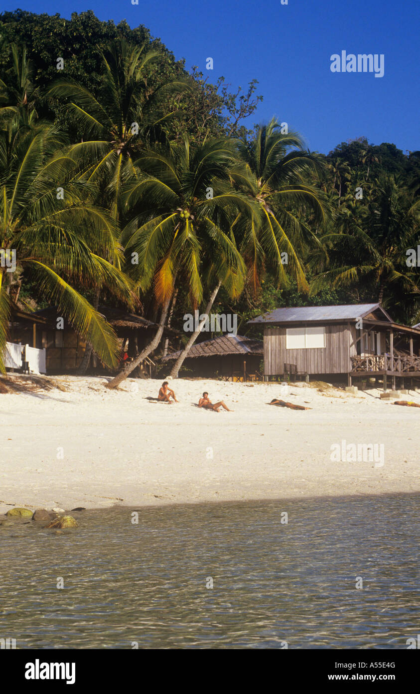 Scène de plage, l'île de Pulau Rawa Rawa /, Johor, Malaisie Banque D'Images